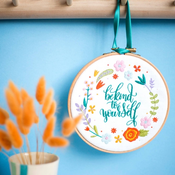 "Be Kind To Yourself" Handmade Embroidery Kit - Picture 2 of 4